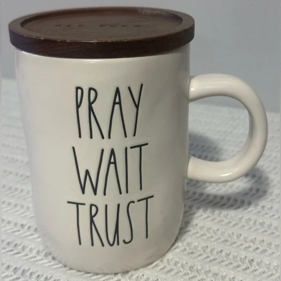 Rae Dunn Cream Mug with Dark Brown Lid - Picture 1 of 5